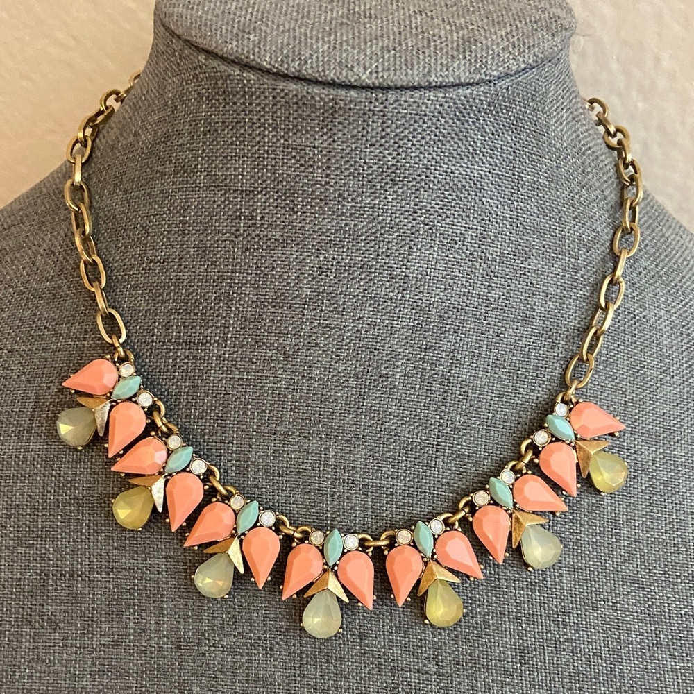 Vintage 90s J. CREW Multi-Color Teardrop Necklace